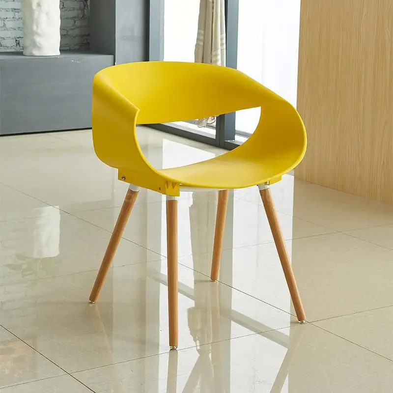 Nordic fashion modern plastic chair creative lounge chair designer chair solid wood negotiation chair back coffee chair - Цвет: ml5