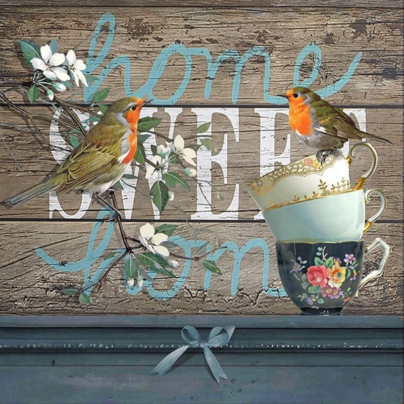 

Sweet home birds Embroidery Pattern diamond 5D DIY paintings 3D Cross stitch kits resin mosaic pictures wall stickers RA0926
