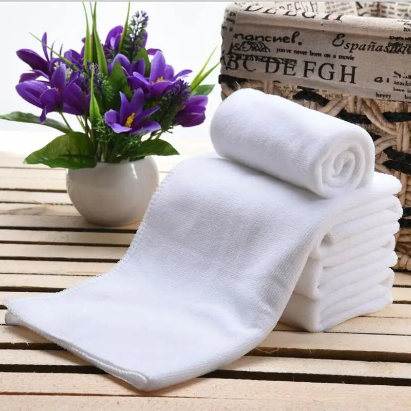 Нет 10 шт. белый одноразовое полотенце для лица волос полотенца для салонов 30*70 см Путешествия мочалки салфетки для бани халаты - Color: White