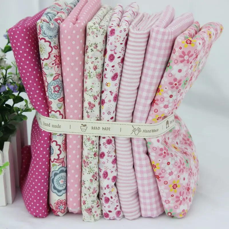 

FREE SHIPPING 8 pieces/lot 50cmx50cm Cotton Fabric Fat Quarter Bundle Quilting Patchwork Tilda Fabric Sewing "Cute Pink"