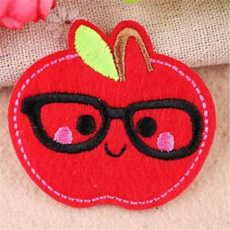 

Clothing Diy embroider red apple badge iron on patch deal with it cartoon patches for clothes kids badges stickers free shipping