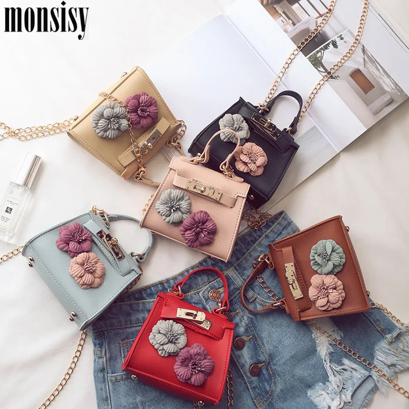 

Monsisy Lolita Bag Girls Purse Handbag Women Small Shoulder Bag Fashion Flower Shoulder Bag Cute PU Leather Women Wallet bolsos