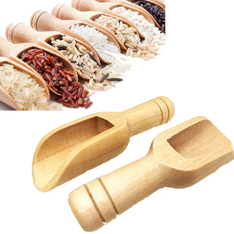 

3 Pcs Wooden Small Scoop Salt Sugar Coffee Spoon Mini Kitchen Cooking Tool