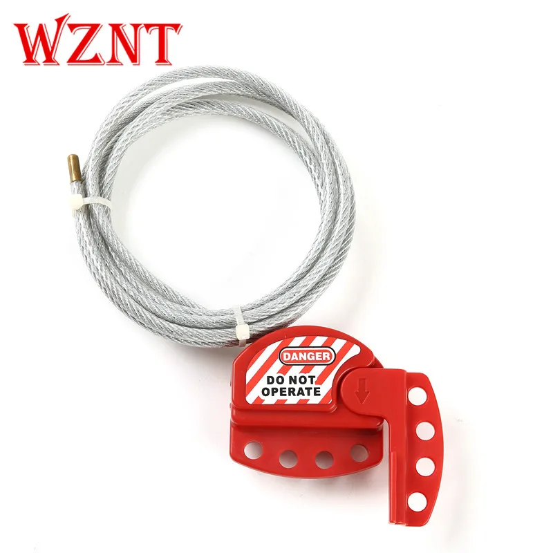 Goedkoop Gratis verzending 4mm 2 Meter Rode Verstelbare Kabel Lockout, Kabel Lockout Tagout Apparaten