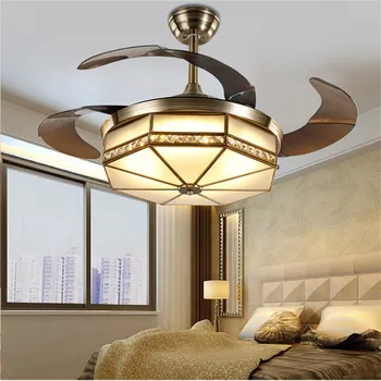 

Ceiling Fans light LED 42 inch Copper Frequency conversion motor Traditional ceiling fan light dimmer Remote control 85-265V