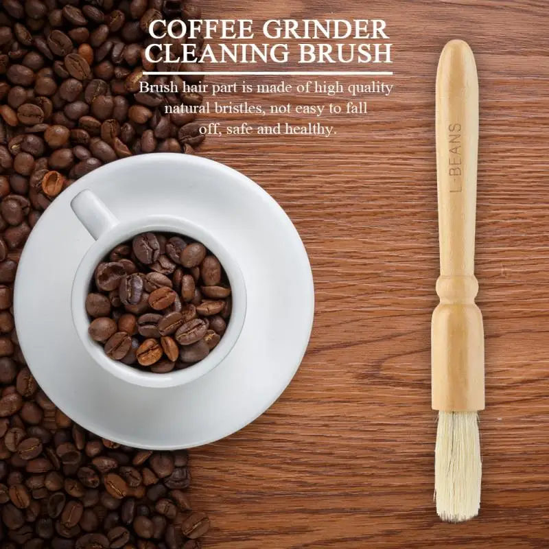 Coffee Grinder Machine Cleaning Brush Solid Wooden Handle Practical Cleaner Tool Accessory | Дом и сад