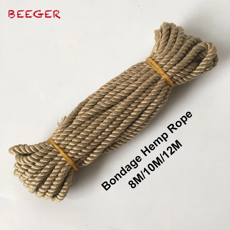 BEEGER 100% реальное фото 6 мм ширина 8 м/10 м/12 м длинная пеньковая веревка бондаж