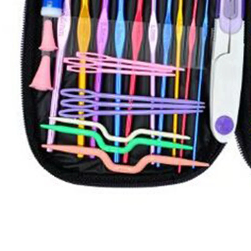 22 шт. размеры 2 0 мм 6 новые красочные TPR мягкая ручка Алюминиевые крючки вязальные
