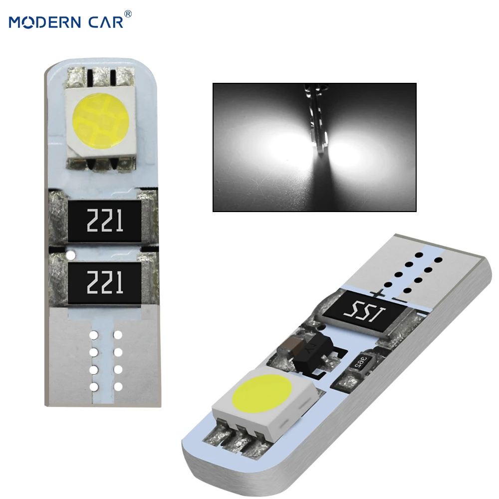 

MODERN CAR 2pcs T10 W5W led Signal Light 5050 2SMD Canbus Error Free DRL Clearance Parking Lamp For Auto White Interior Bulb