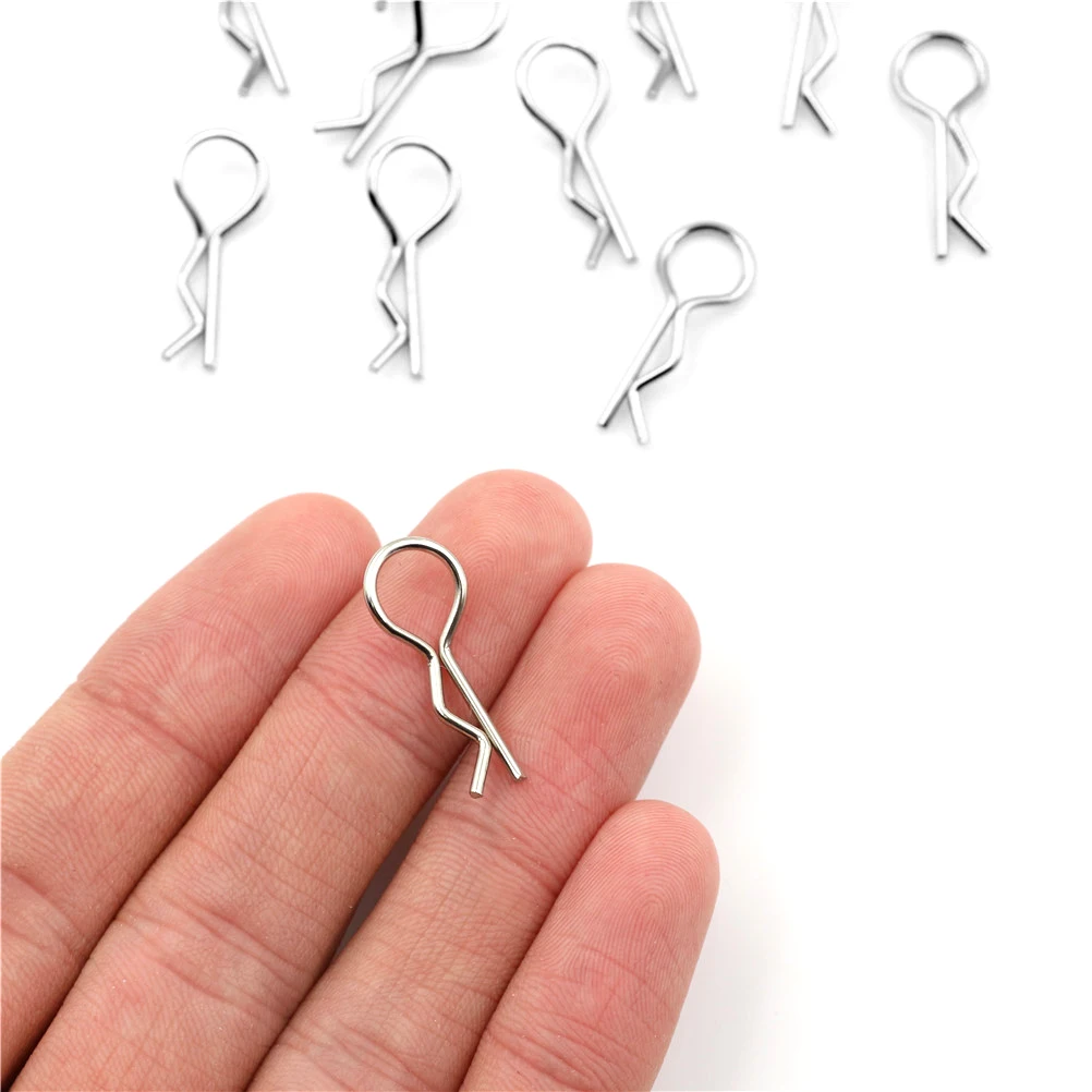 100Pcs Universal 1/10 Scale Bend Body Clips Pins Sliver Black For Redcat HPI Himoto HSP Traxxas Truck Buggy Shell RC Car Parts