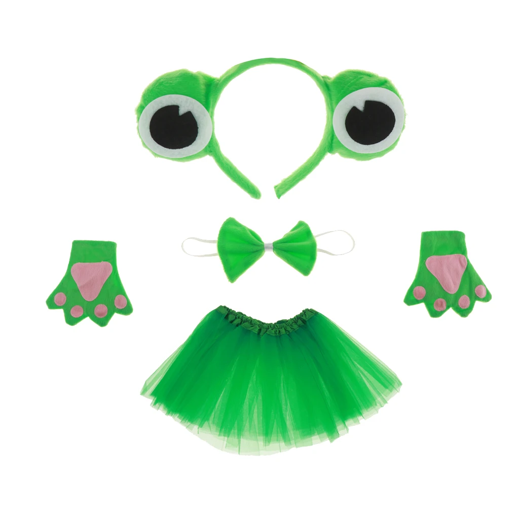 Kids Frog Prince Costume Set - Alice Band, Bow Tie, Mittens, Tutu, Birthday Gift Or Christmas Cosplay Party Costume