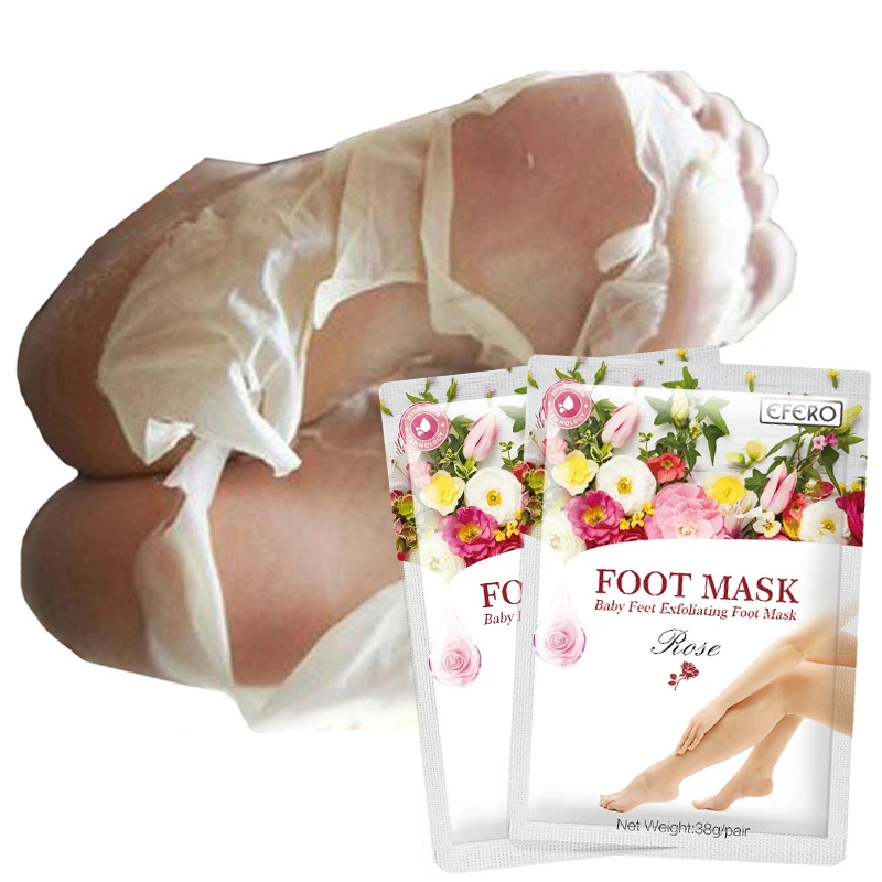 efero Rose Extrats Foot Mask Peeling Foot Cream for Heels Exfoliate