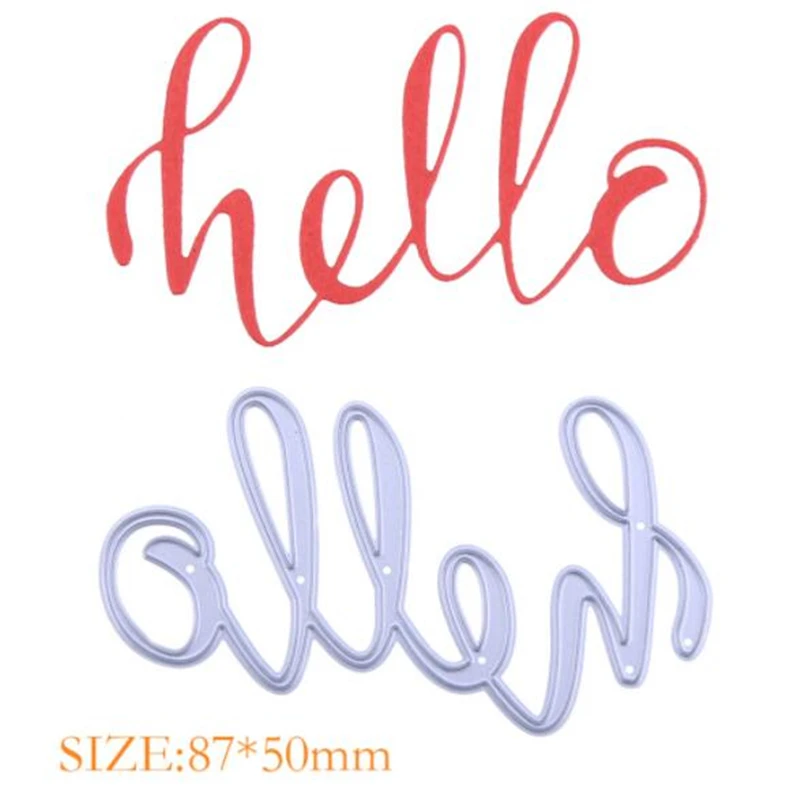 SCD686 Hello Metal Cutting Dies For Scrapbooking Stencils DIY Album