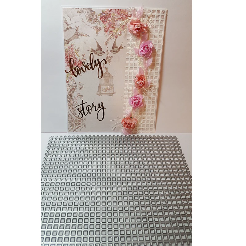 

Grids Background Rectangle Frame Metal Cutting Dies for Scrapbooking DIY Photo Album Card Making Decorative Stencil New 2019