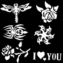 100 Смешанные листы для дизайна трафареты для покраски тела блеск набор для Временной Татуировки