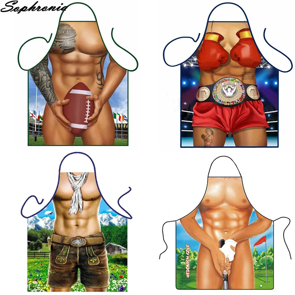 Funny Apron Sexy Kitchen Apron Cooking Dinner Party Baking Aprons For Woman And Man BBQ Party Cartoon delantal cocina CWQ023
