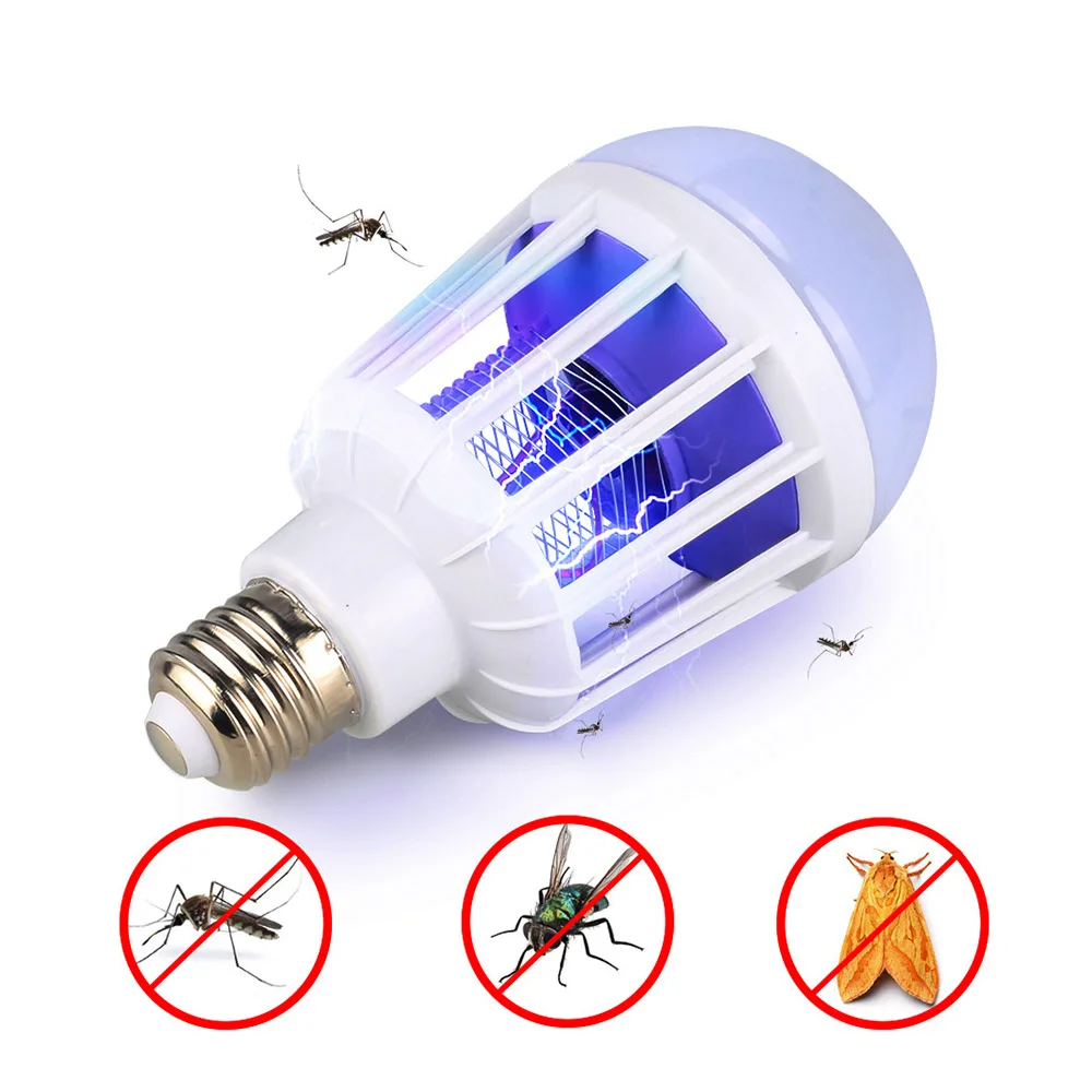 

LED Mosquito Killer E27 Bulb Bug Zapper Trap Lamp Insect Repeller Light