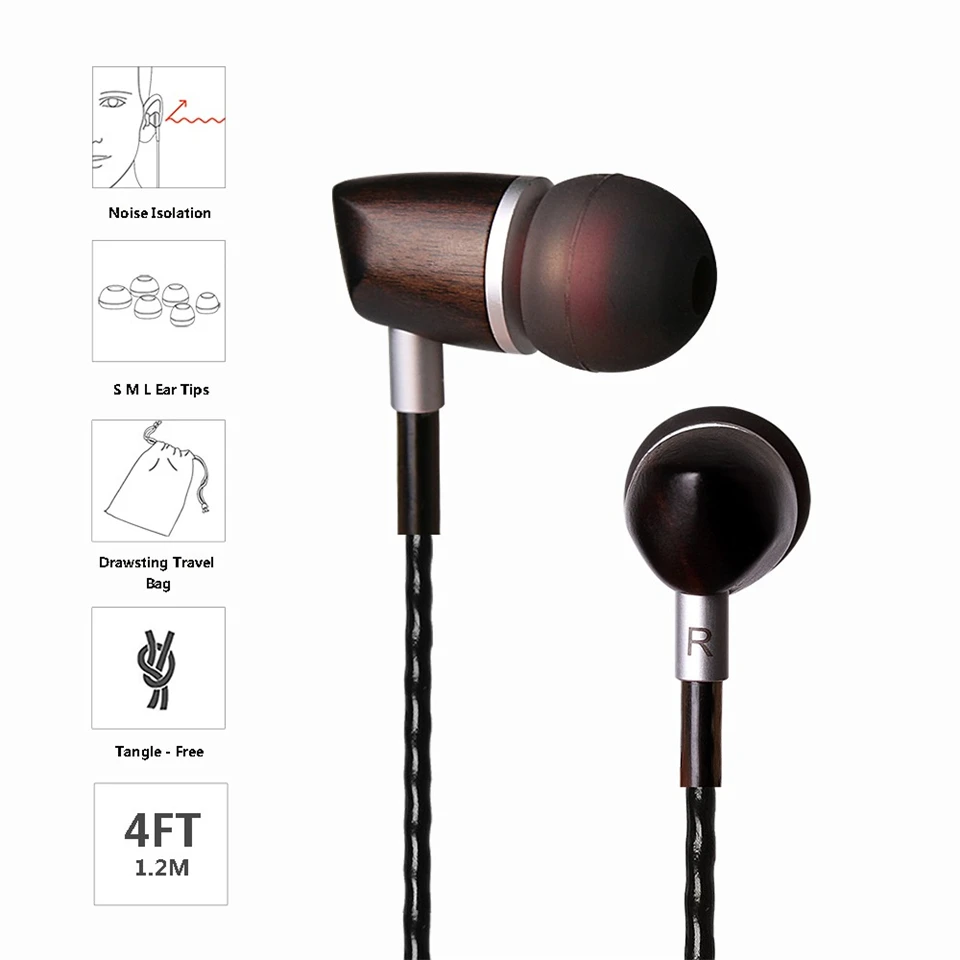 SIVGA M002 деревянные басы Hifi стерео dj монитор музыкальные динамические наушники
