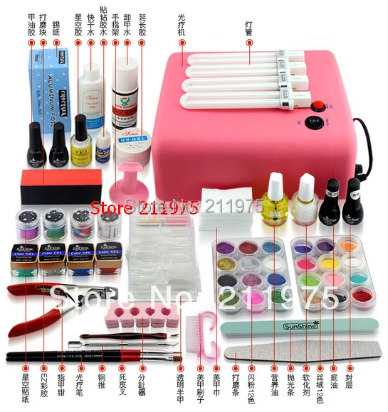 

tools Nail Art Toiletry Kit Set Nail Polish Glue Finger Light Therapy Machine Full Set Nail Tools Polish Nail Gel 36w starter