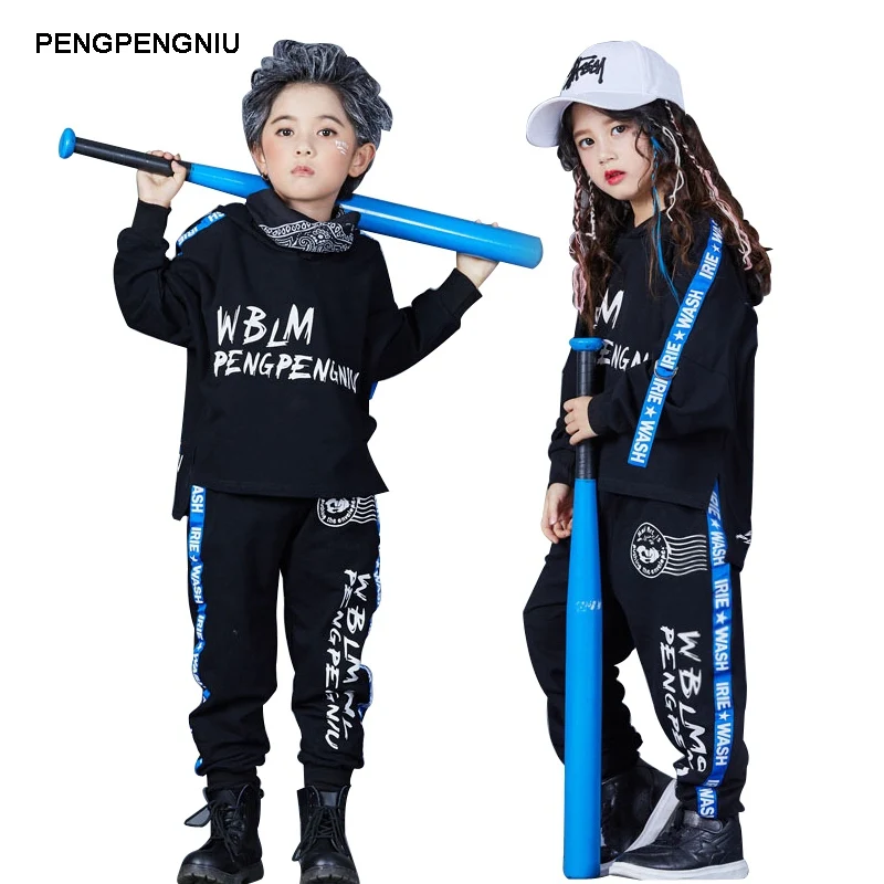 

PENGPENGNIU Hip Hop Jazz Dance Costumes for Kids Street Dance Clothes Sets Boys Girls High Fashion Street Wear Size 6 8 10 12 14