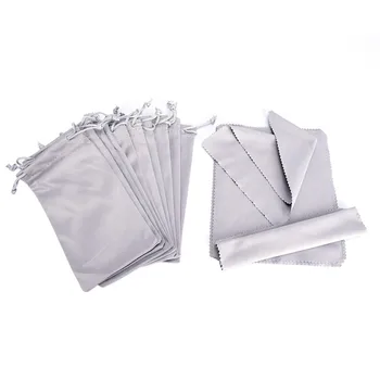 

1PCS soft Sunglasses pouch eyeglasses bag glasses case + 1Pc glasses cloth Wholesale