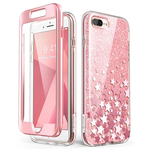 Для Apple iPhone 7 Plus/8 Plus чехол 5,5 дюймов i-Blason Cosmo полностью мраморный розовый Бампер чехол со встроенным протектором экрана - Цвет: Pink