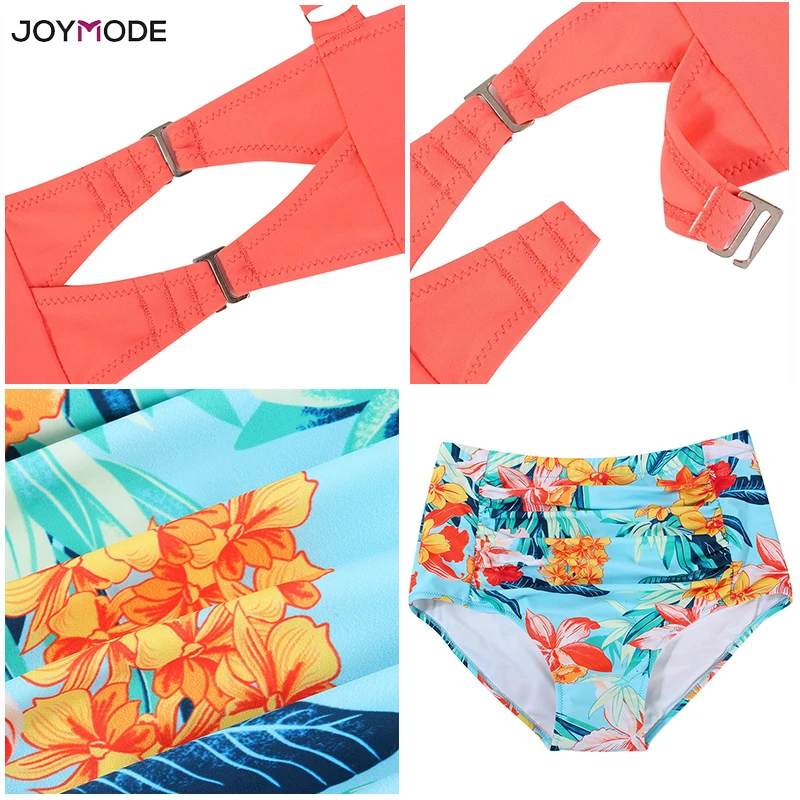Бикини JOYMODE 2018 с завышенной талией Женский раздельный купальник большой чашкой