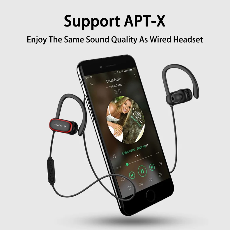 Ear Hook Bluetooth Earphone Wireless Earphones BT 4.2 Sport Headset Volume Control Stereo Long Standby Earbuds For PC Sporter