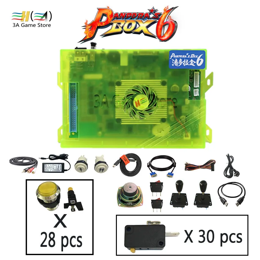Pandora box 6 1300 in 1 game jamma board joystick buttons diy kit arcade control with coin acceptor power supply parts Pandora box 6 1300 in 1 game jamma board joystick buttons diy kit arcade control with coin acceptor power supply parts