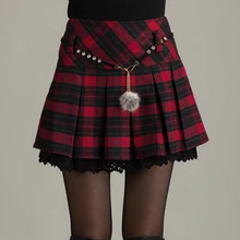 Saias Femininas юбки женские осенние клетчатые юбки высокая талия плюс размер мини юбки XXL модные кружевные печатные клетчатые юбки