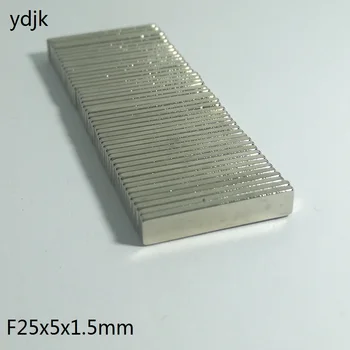 

50pcs/lot N35 Block magnet 25*5*1.5 mm Super Strong Neodymium magnet 25mm x 5mm x 1.5mm NdFeB magnet 25x5x1.5mm