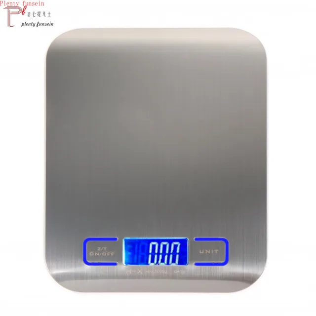 Többfunkciós Ételek Elektronikus Konyhai Digitális Méretarányú Platform Lcd Kijelzővel (Ezüst) Súly Tartomány 0 ~ 5 Kg Vagy 11 Lb - Image 3