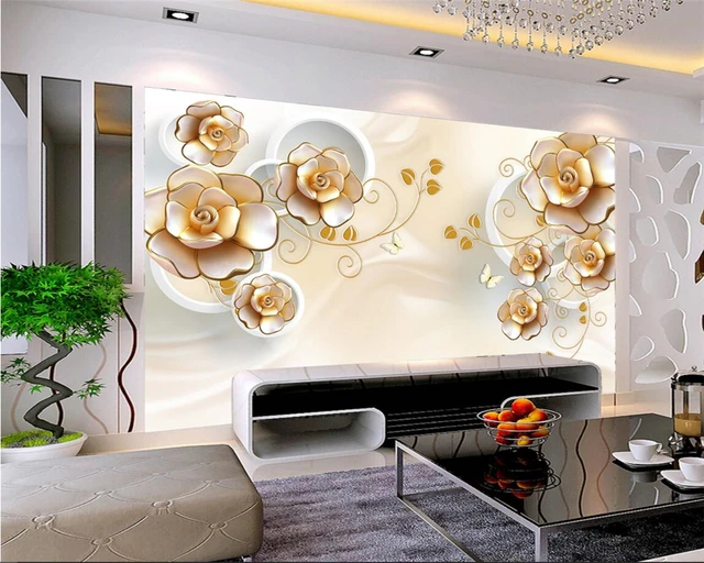 Beibehang Moderno romantico floreale rosa photo murale 3d carta da ... Beibehang Moderno romantico floreale rosa photo murale 3d carta da ...