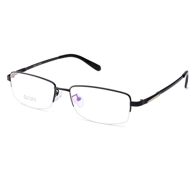 Gmei оптический S8207 сплав металла полуоправы оправы для очков для мужчин по рецепту оптические очки - Цвет оправы: Черный