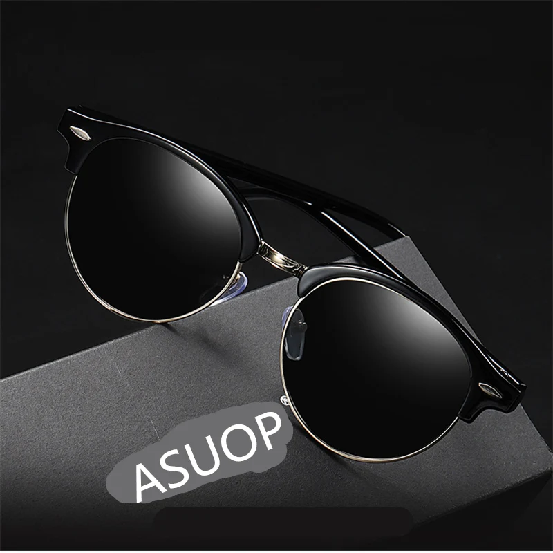ASOUZ 2019 new round men's sunglasses UV400 fashion brand ladies glasses classic retro popular designer design driving sunglasses (7)