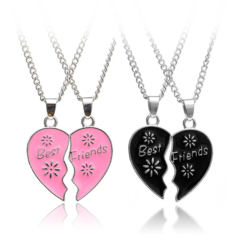 Wholesale Candy Color BFF Necklaces For 2 3 Cartoon Best Friends