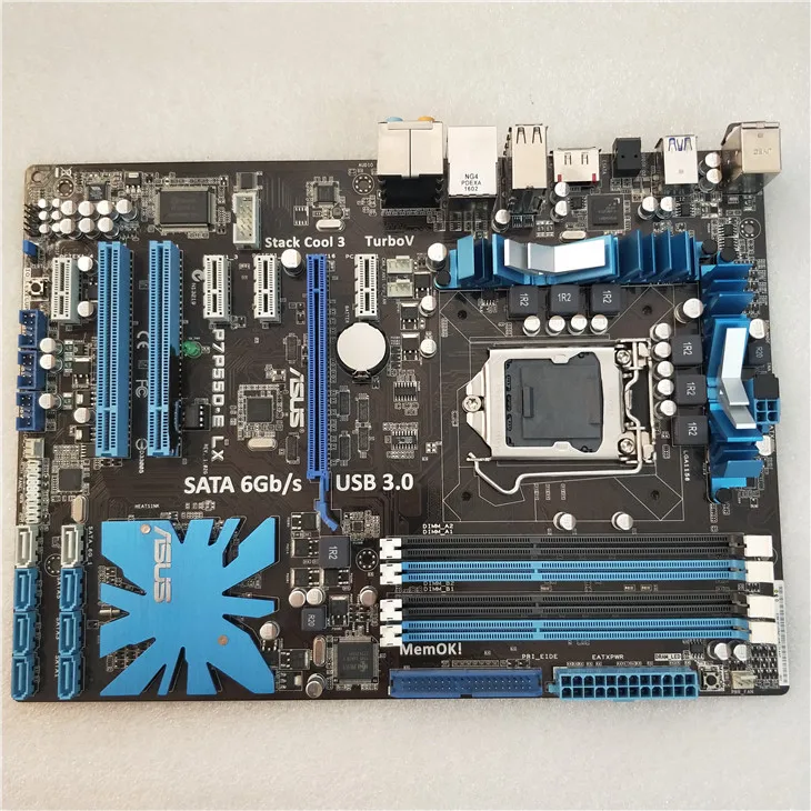 

P7P55D-E LX ASUS original motherboard LGA 1156 DDR3 for i3 i5 i7 cpu 16GB USB2.0 USB3.0 P55 Desktop motherboard