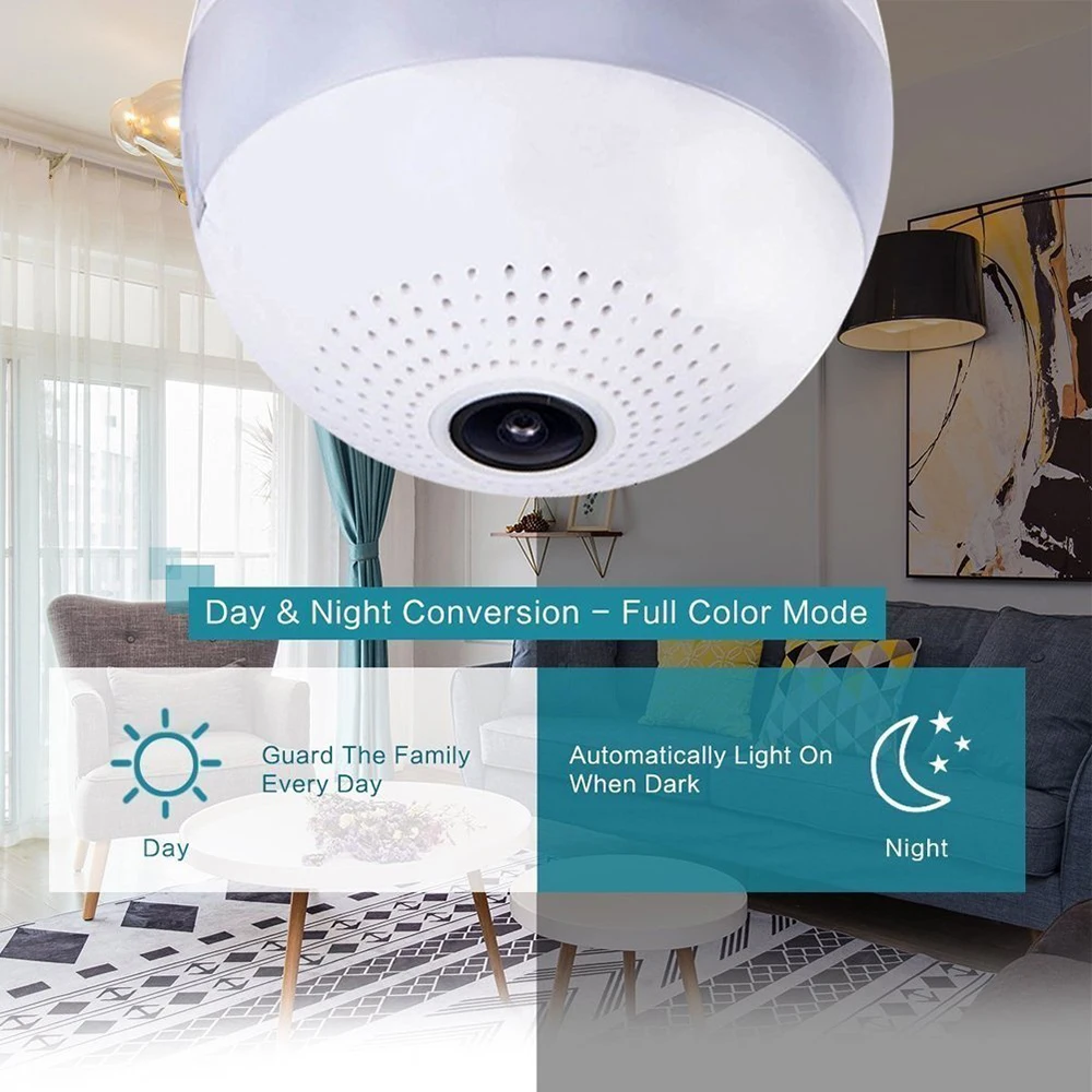 1080 P Wi Fi IP лампа Беспроводной HD Home Security Камера панорамная лампочка светодиодный
