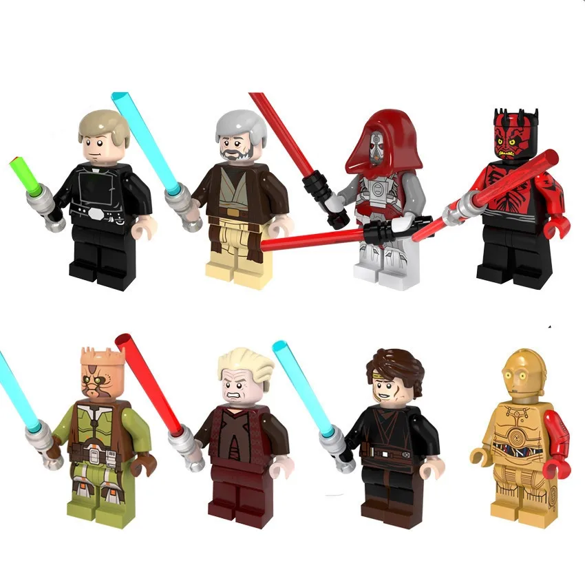 

Building Blocks Super Heroes Star Wars Obi-Wan Jedi Knight Sith Warrior Darth Maul C3PO Luke Palpatine Legoing Children Toys