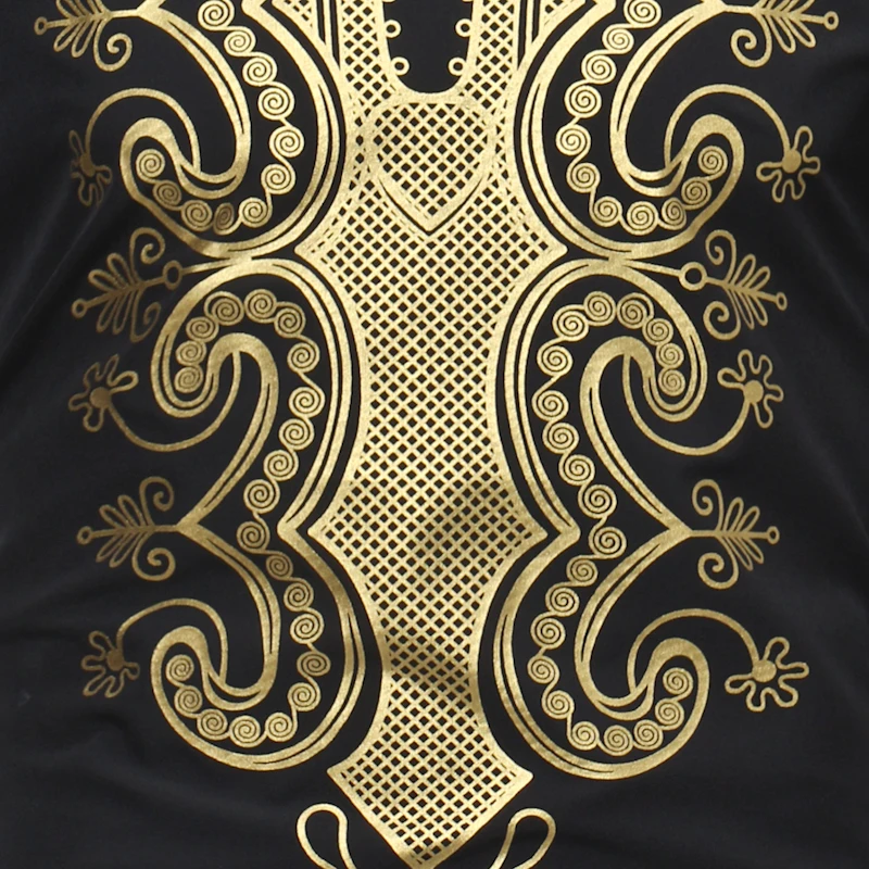 2018 African national costume printing V- neck long sleeve T shirt long men's men's T-shirt Embroidery mens african clothing (3)