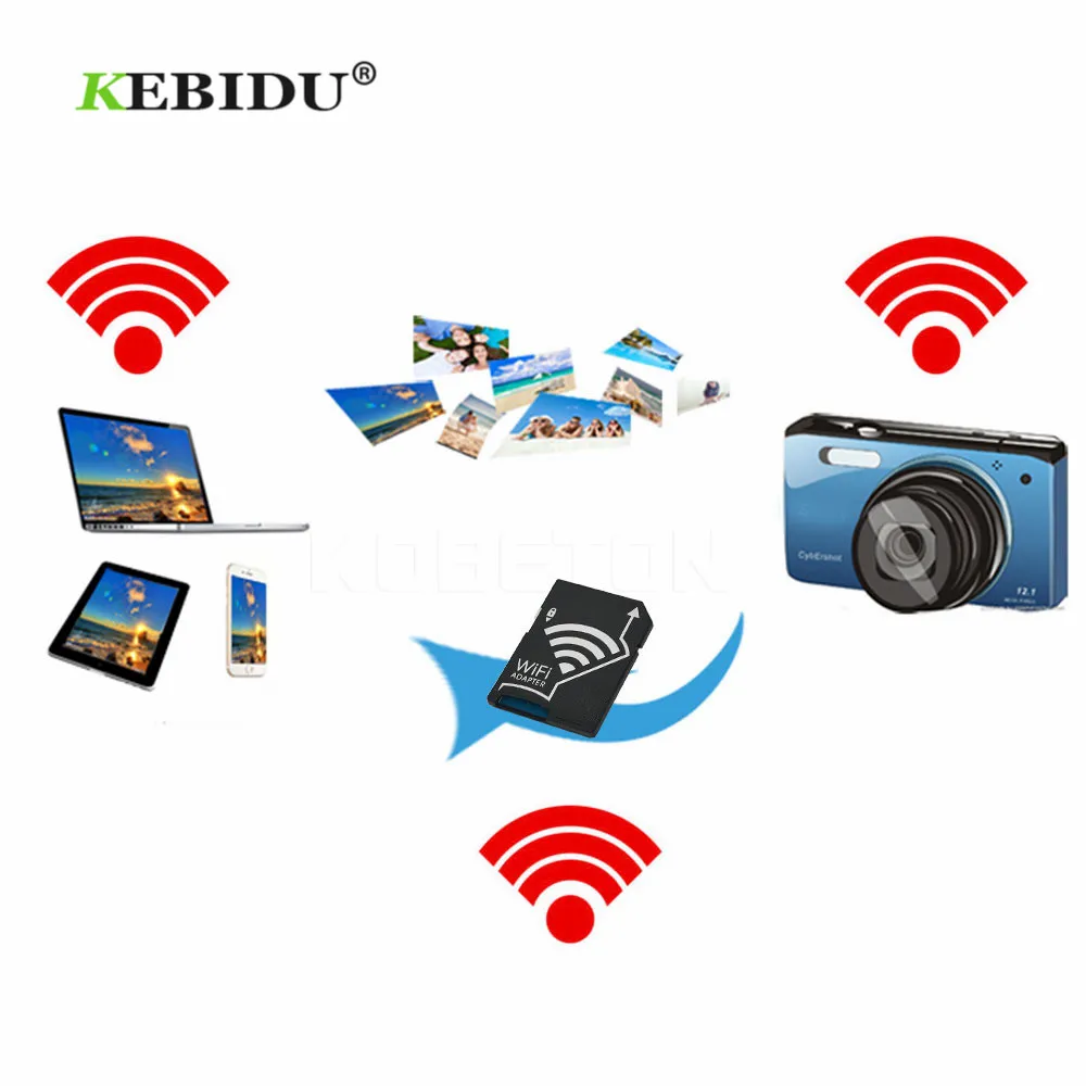 KEBIDU Micro SD TF для SD карты Wifi адаптер флеш-карта конвертер передача Wifi адаптер для iOS для Android устройства для камеры