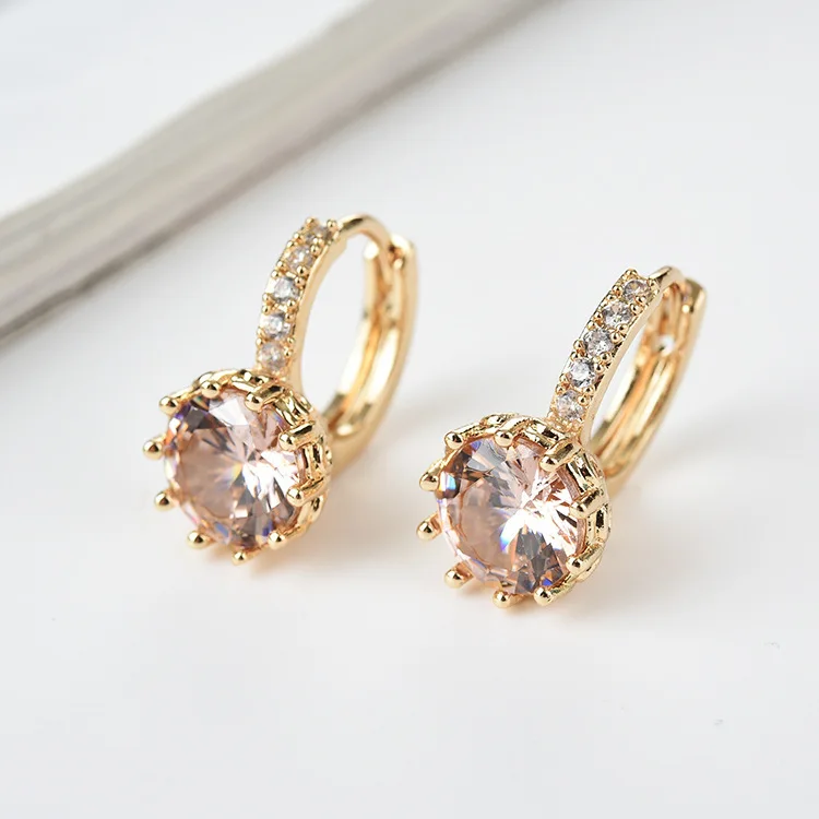 

High-grade jewelry European and American fashion earrings zircon full temperament metal earrings,wedding party gifts