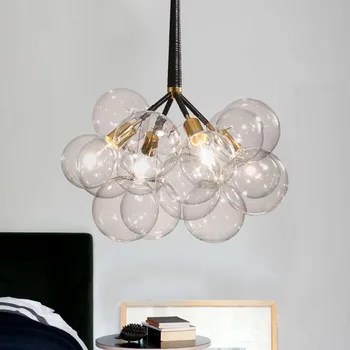 

Modern Glass Bubble Pendant Light Transparent Glass Lampshade Suspension lamp For Living Room Bedroom Clothing shop