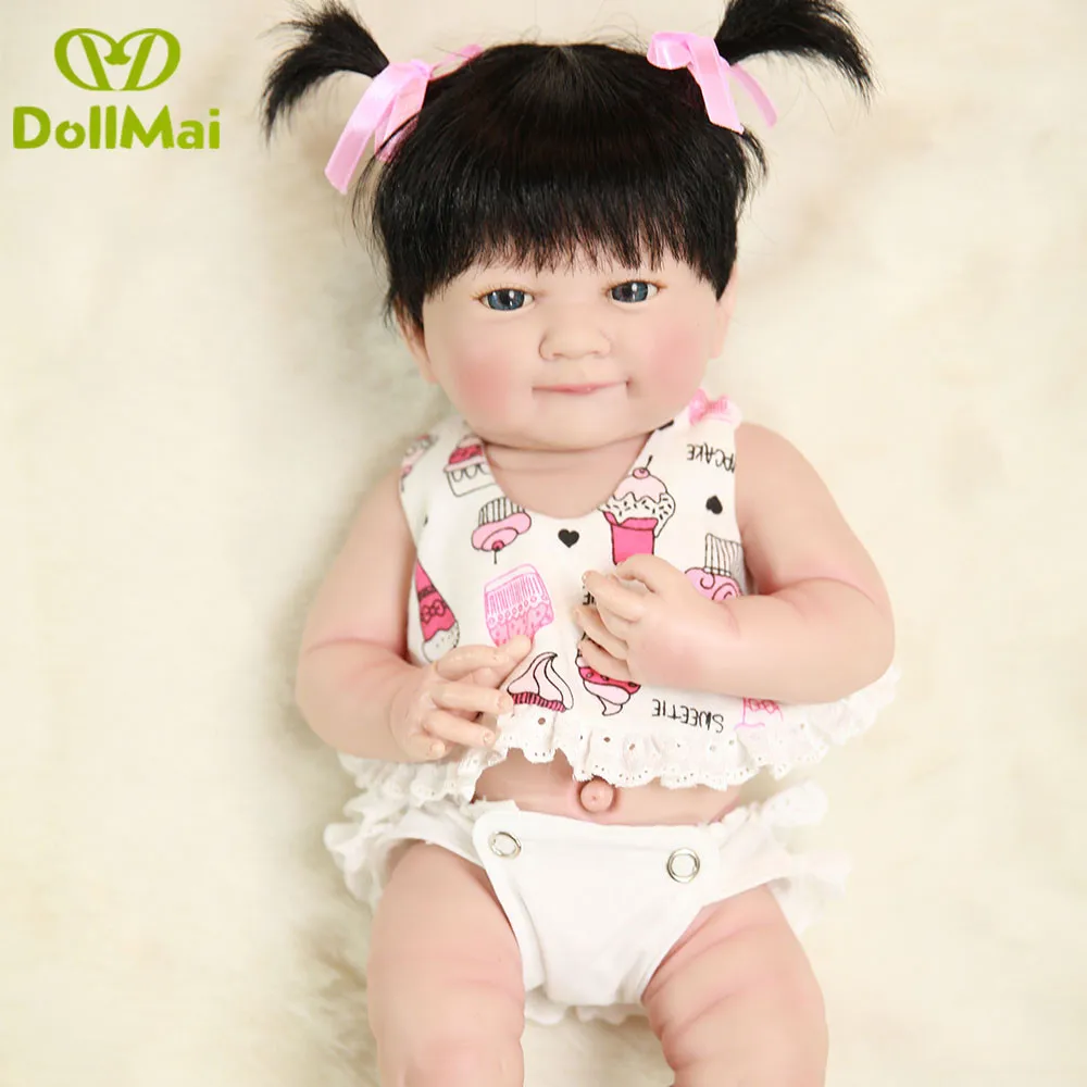 

35cm Full Body Silicone Reborn Baby Doll Toys Lifelike bebe 14inch Vinyl Princess Girl Babies l.o.l dolls Gift Bathe Toy