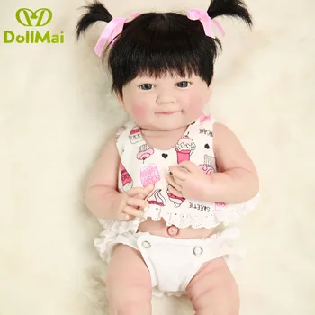 

35cm Full Body Silicone Reborn Baby Doll Toys Lifelike bebe 14inch Vinyl Princess Girl Babies l.o.l dolls Gift Bathe Toy