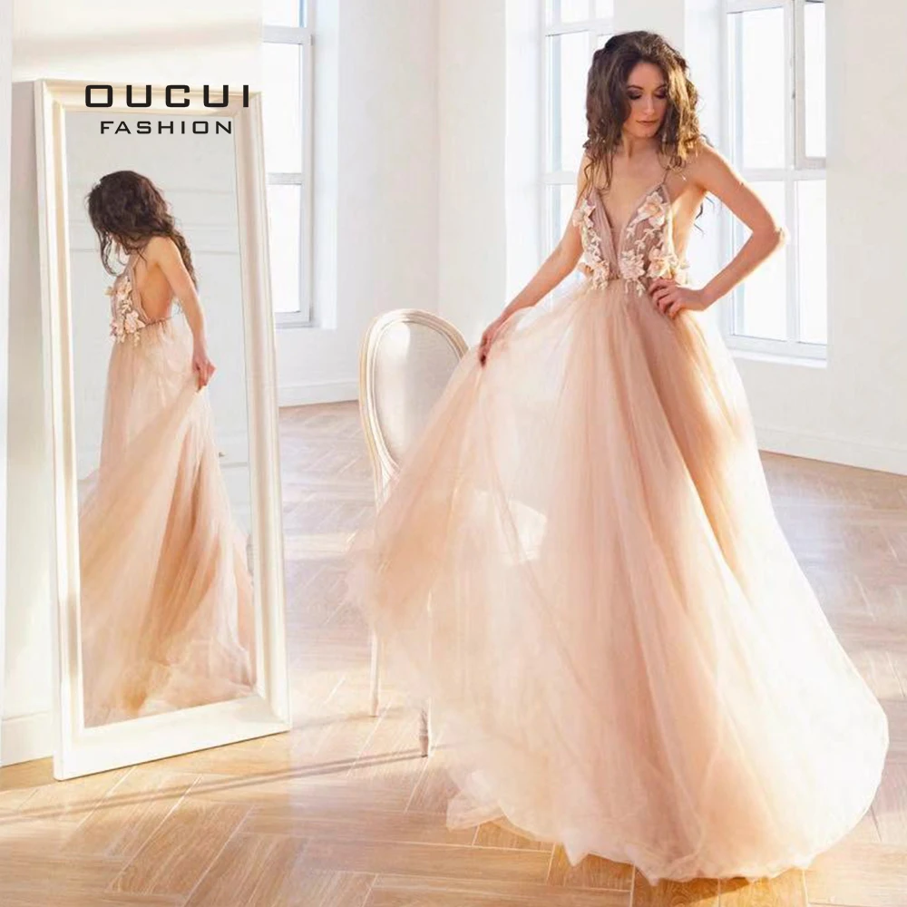 Sexy V Neck Robe De Soiree 2019 Evening Dress Long Prom Dresses Wedding A-Line Lace Flower Special Occasion Ball Gown OL103253 Sexy V Neck Robe De Soiree 2019 Evening Dress Long Prom Dresses Wedding A-Line Lace Flower Special Occasion Ball Gown OL103253