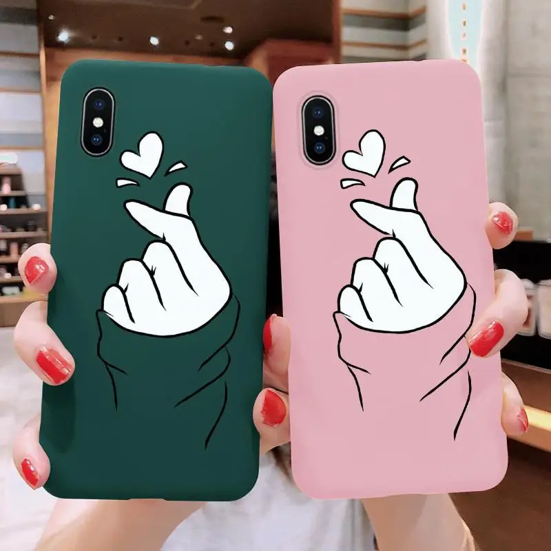 

Finger Heart TPU For iPhone 6 6s 7 8 Plus X XS Max XR 6Plus 6sPlus Cartoon Words Middle Finger Cover For iPhone X 10 9 Capa Case