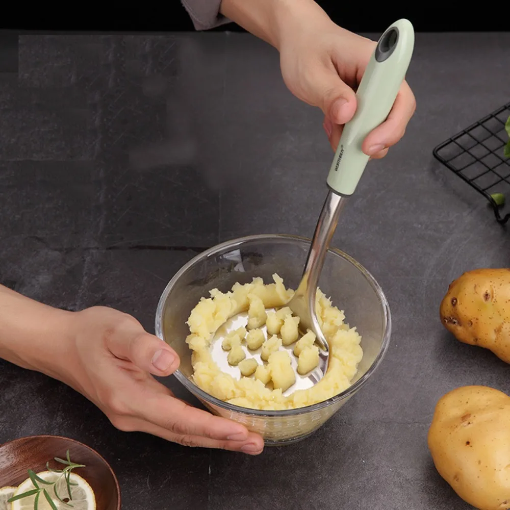 

Stainless steel pusher / potato masher with complementary food mashed plate smooth mashed fruit and vegetable tool crusher**D