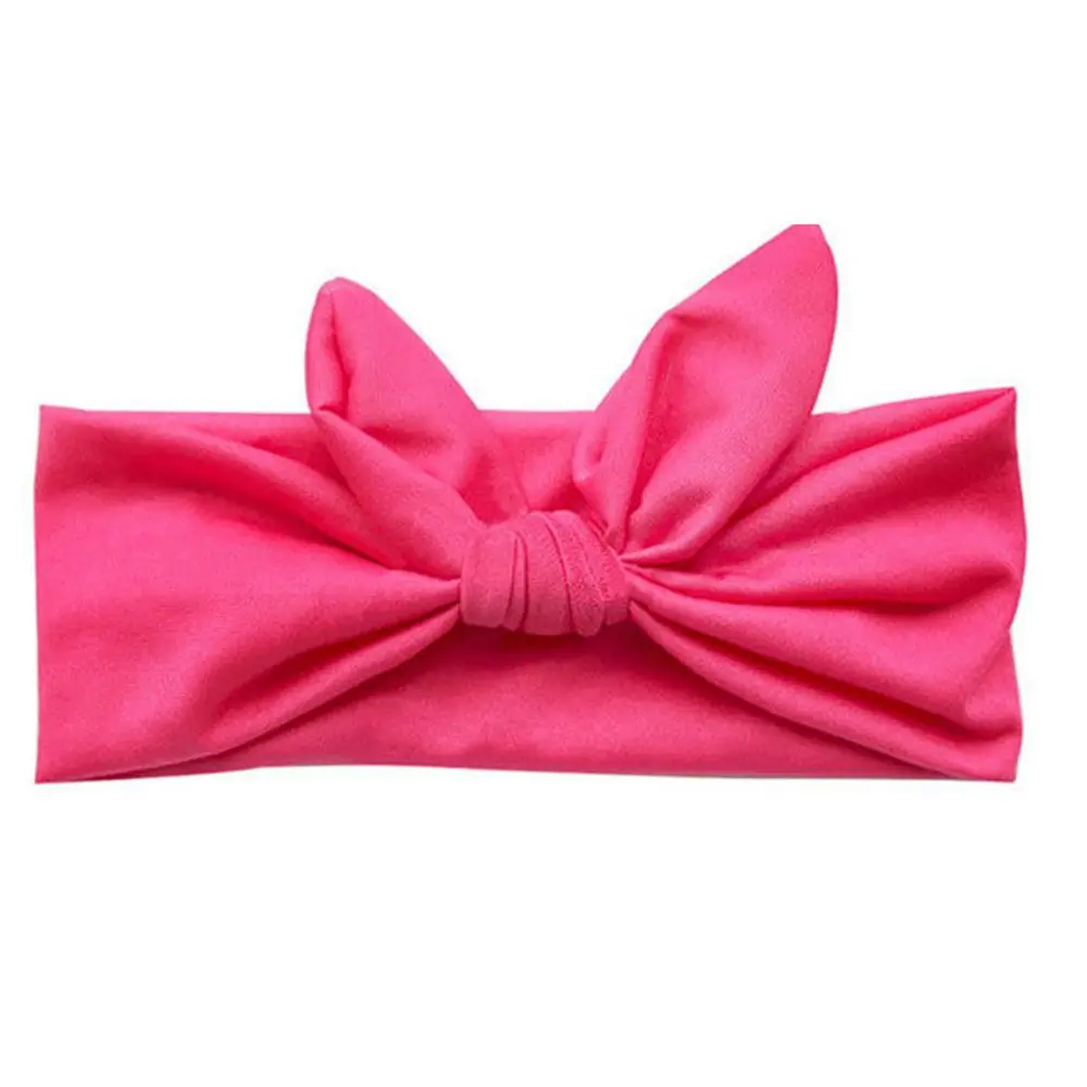 Hot Sale 1 pcs Women Fashion Elastic Stretch Plain Rabbit Bow Style Hair Band Headband Turban HairBand Hair Accessories