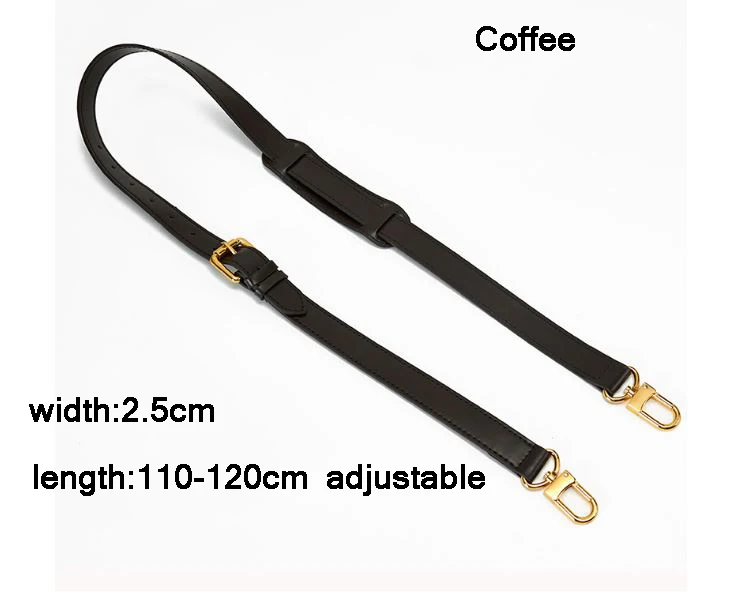 2.5cm coffee Натуральная Кожа Замена Crossbody Сумке роскошные аксессуары, сумки 0,9/1,2/1,5/1,8/2,5 см в ширину на выбор - Цвет: 2.5cm coffee